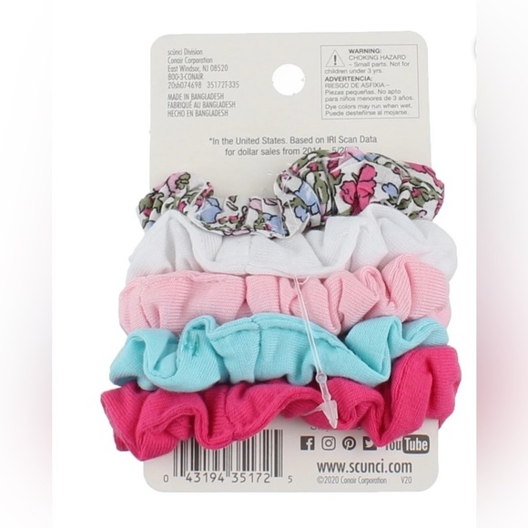 20 Scunci the original scrunchie The Original Hair Scrunchies, Assorted, 5 main image 2